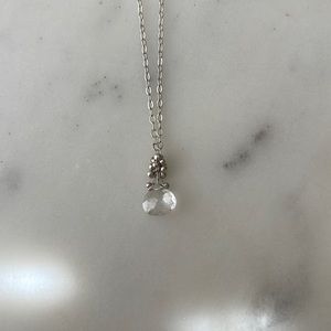 Silver necklace with stone